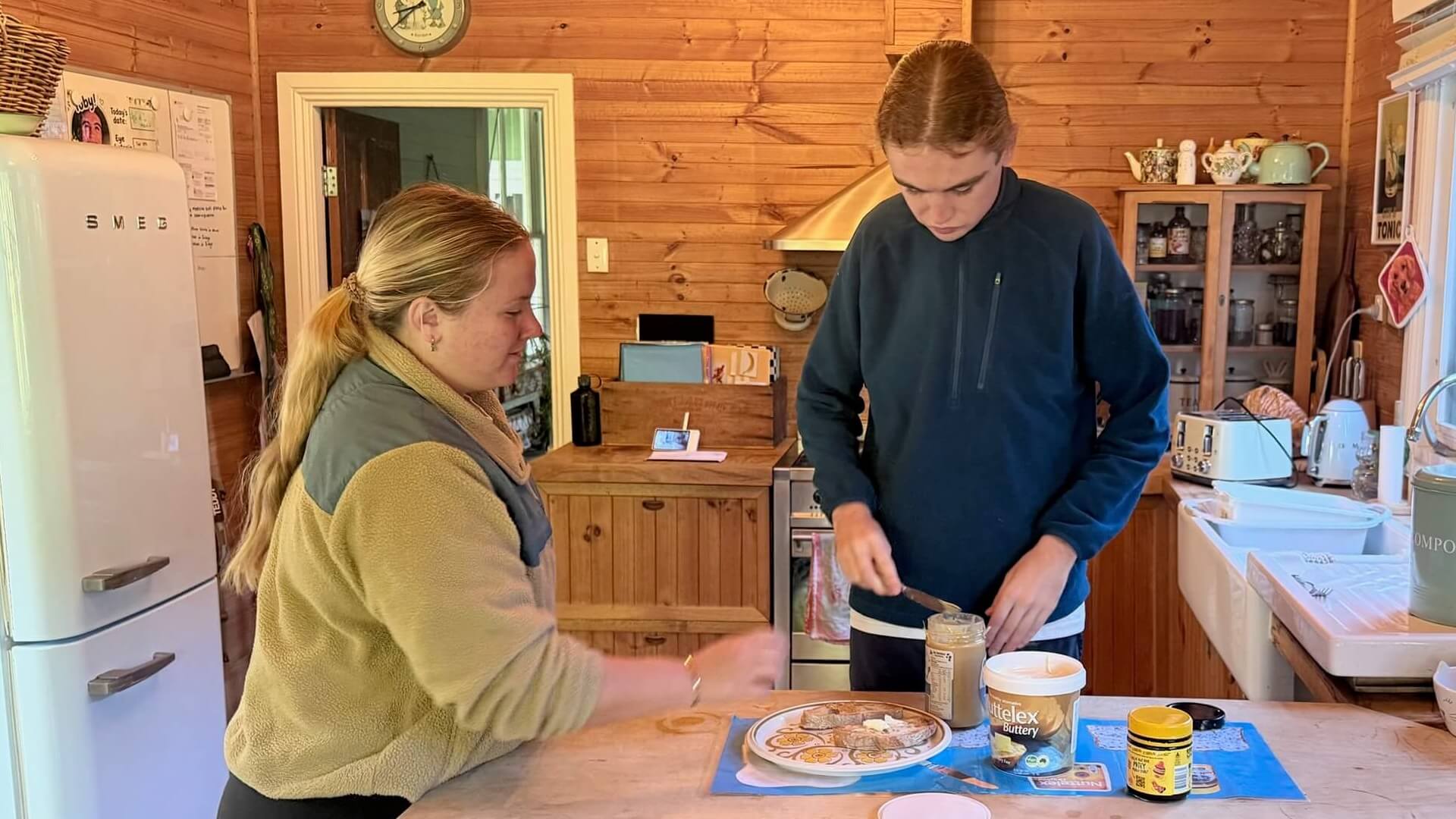 Support worker helping someone in the kitchen